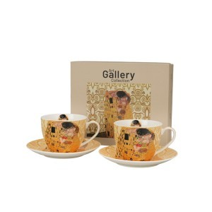 Puodeliai porcelianiniai 2 vnt. 270 ml G.KLIMT Bučinys DUO