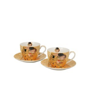 Puodeliai porcelianiniai 2 vnt. 270 ml G.KLIMT Bučinys DUO