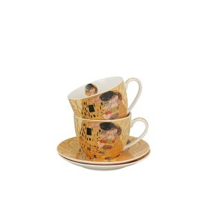 Puodeliai porcelianiniai 2 vnt. 270 ml G.KLIMT Bučinys DUO