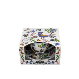 Puodelis su lėkštele porcelianinis 250 ml Paukštis DUO