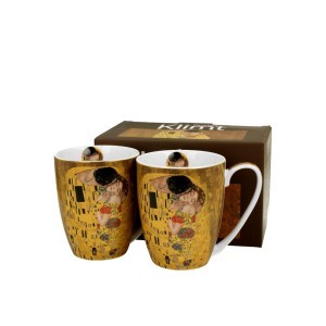 Puodeliai porcelianiniai 2 vnt. 360 ml G. Klimt Bučinys  DUO