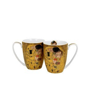 Puodeliai porcelianiniai 2 vnt. 360 ml G. Klimt Bučinys  DUO