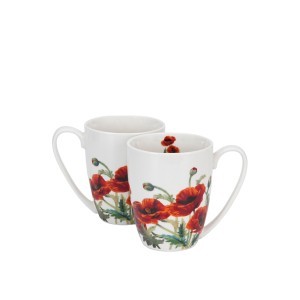 Puodeliai porcelianiniai 2 vnt. 360 ml Aguonos  DUO
