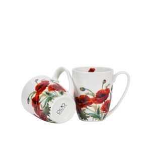 Puodeliai porcelianiniai 2 vnt. 360 ml Aguonos  DUO