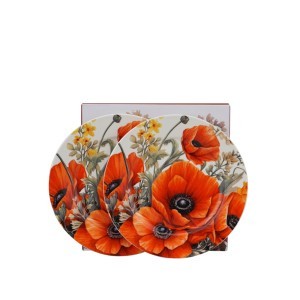 Lėkštės desertinės porcelianinės 19 cm Aguonos DUO