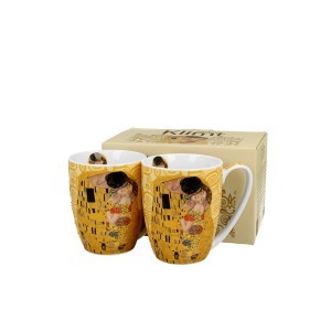 Puodeliai porcelianiniai 2 vnt. 360 ml G.Klimt Bučinys DUO