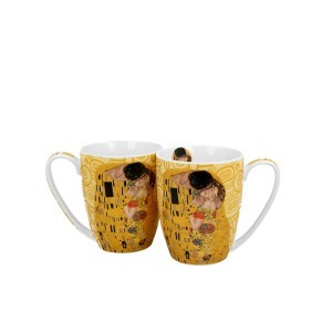 Puodeliai porcelianiniai 2 vnt. 360 ml G.KLIMT Bučinys DUO