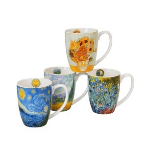 Puodeliai porcelianiniai 4 vnt. 360 ml V. Van Gogh DUO