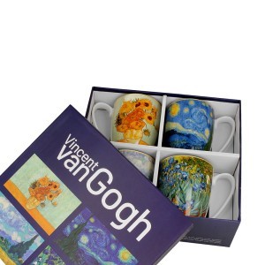 Puodeliai porcelianiniai 4 vnt. 360 ml V. Van Gogh DUO