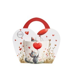 Puodelis porcelianinis Kačiukas su balionu 460 ml DUO