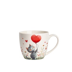 Puodelis porcelianinis Kačiukas su balionu 460 ml DUO