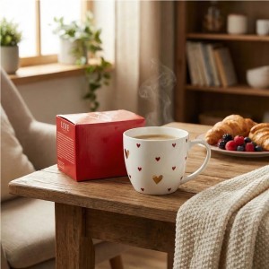 Puodelis porcelianinis Širdelė 460 ml DUO