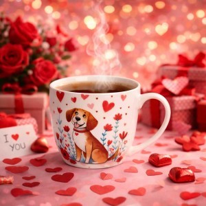 Puodelis porcelianinis Šuniukas 460 ml DUO