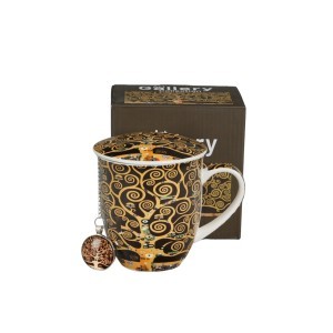 Puodelis porcelianinis su sieteliu G.Klimt Gyvenimo medis 400 ml DUO