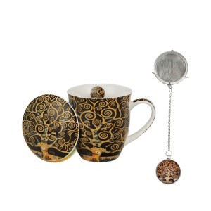 Puodelis porcelianinis su sieteliu G.Klimt Gyvenimo medis 400 ml DUO