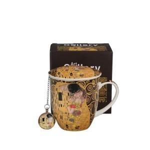 Puodelis porcelianinis su sieteliu G.Klimt Bučinys 400 ml DUO