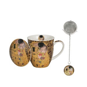 Puodelis porcelianinis su sieteliu G.Klimt Bučinys 400 ml DUO