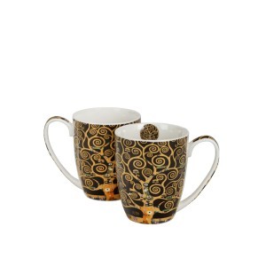 Puodeliai porcelianiniai 2 vnt. G.Klimt Gyvenimo medis 360 ml DUO