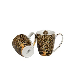 Puodeliai porcelianiniai 2 vnt. G.Klimt Gyvenimo medis 360 ml DUO