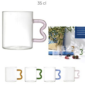 Puodelis stiklinis-borosilikatinis 350 ml Home Deco KA0748
