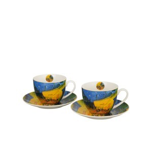 Puodeliai porcelianiniai  2 vnt. 270 ml Van Gogh Kavinės terasa naktį  DUO