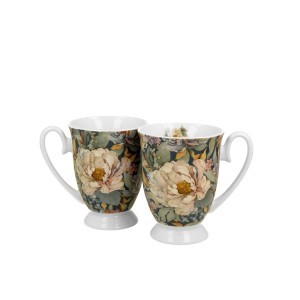 Puodeliai porcelianiniai 2 vnt. Bijūnai 340 ml DUO