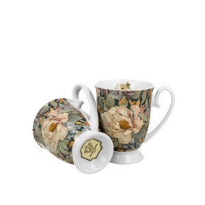 Puodeliai porcelianiniai 2 vnt. Bijūnai 340 ml DUO