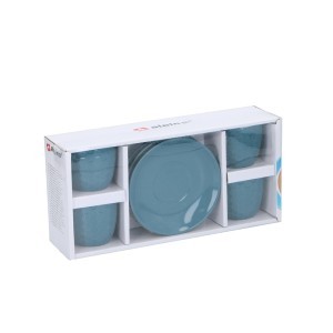 Puodeliai su lėkštutėmis porcelianiniai 90 ml 4 vnt. ALPINA 871125224853