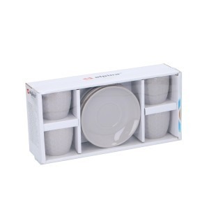 Puodeliai su lėkštutėmis porcelianiniai 90 ml 4 vnt. ALPINA 871125224853