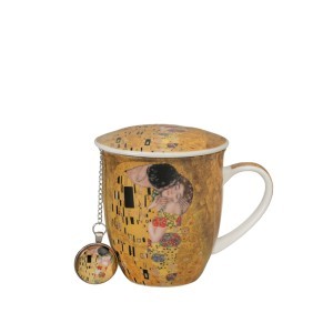 Puodelis porcelianinis su sieteliu G.Klimt Bučinys 400 ml DUO