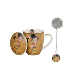 Puodelis porcelianinis su sieteliu G.Klimt Bučinys 400 ml DUO