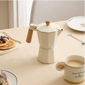 Kavinukas Moka 300 ml aliumininis, balta spalva Secret de Gourmet 194155A