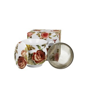 Puodelis porcelianinis 530 ml su sieteliu Retro DUO