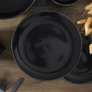 Lėkštė akmens keramikos juoda D26  Home Deco KA0134