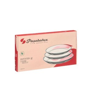 Lėkštės stiklinės 3 vnt 21 cm 25 cm 29 cm Pasabahce 52122