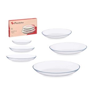 Lėkštės stiklinės 3 vnt 21 cm 25 cm 29 cm Pasabahce 52122