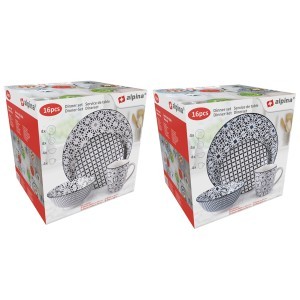 Indų rinkinys 16 vnt. 4-iems asm. (servizas) keramikinis ALPINA 871125249544