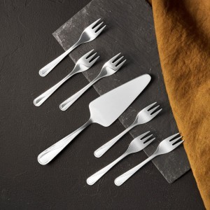 Torto serviravimo įrankiai (6 vnt desertinių šakučių ir mentelė) NAPOLI 89582