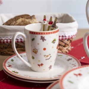 Šaukšteliai arbatiniai 6 vnt su kalėdinėmis dekoracijomis aukso sp. 620387 KLD