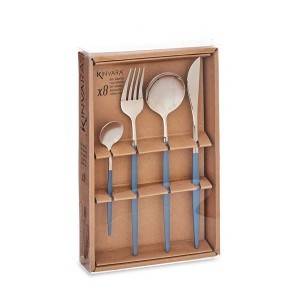 Stalo įrankių rinkinys 8 vnt sidabro/melsvos sp., nerūdijantis plienas Kinvara