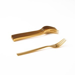 Šakutės desertinės 6 vnt PRATO nerūdijantis plienas, aukso sp. Ambition 43383