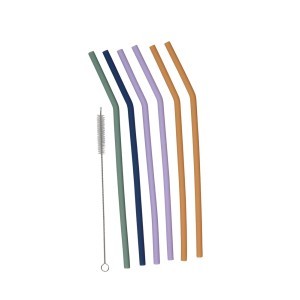 Šiaudeliai gėrimui silikoniniai su šepetėliu 7 vnt. ALPINA 871125250697