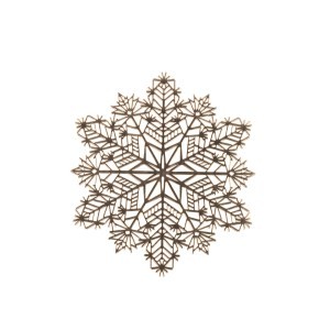 Padėkliukas stalo 38 cm Snaigė auksinė PVC Winteria 618547 kld