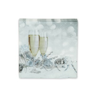 Servetėlės popierinės Šampano taurės 33x33 cm 20 vnt. 55593
