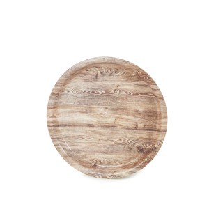 Padėklas plastikinis D24xH2 cm medžio imitacija 50953