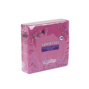 Servetėlės popierinės slyvų spalvos 38x38 cm 30 vnt. Colorparty 29274