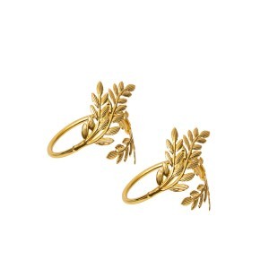 Žiedai servetėlėms metaliniai Lapeliai 2 vnt 6x4x5 cm Atmosphera 208509