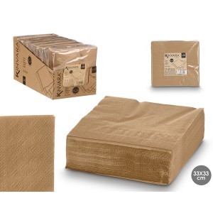 Servetėlės popierinės 33x33 cm 50 vnt rudos spalvos Kinvara 11952