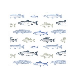 Servetėlės popierinės Žuvys 33x33 cm 20 vnt (kompostuojamos) 643643