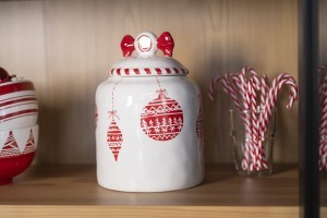 Indelis sausainiams kalėdinis 14x14x20 cm keramikinis Winteria 621752 KLD